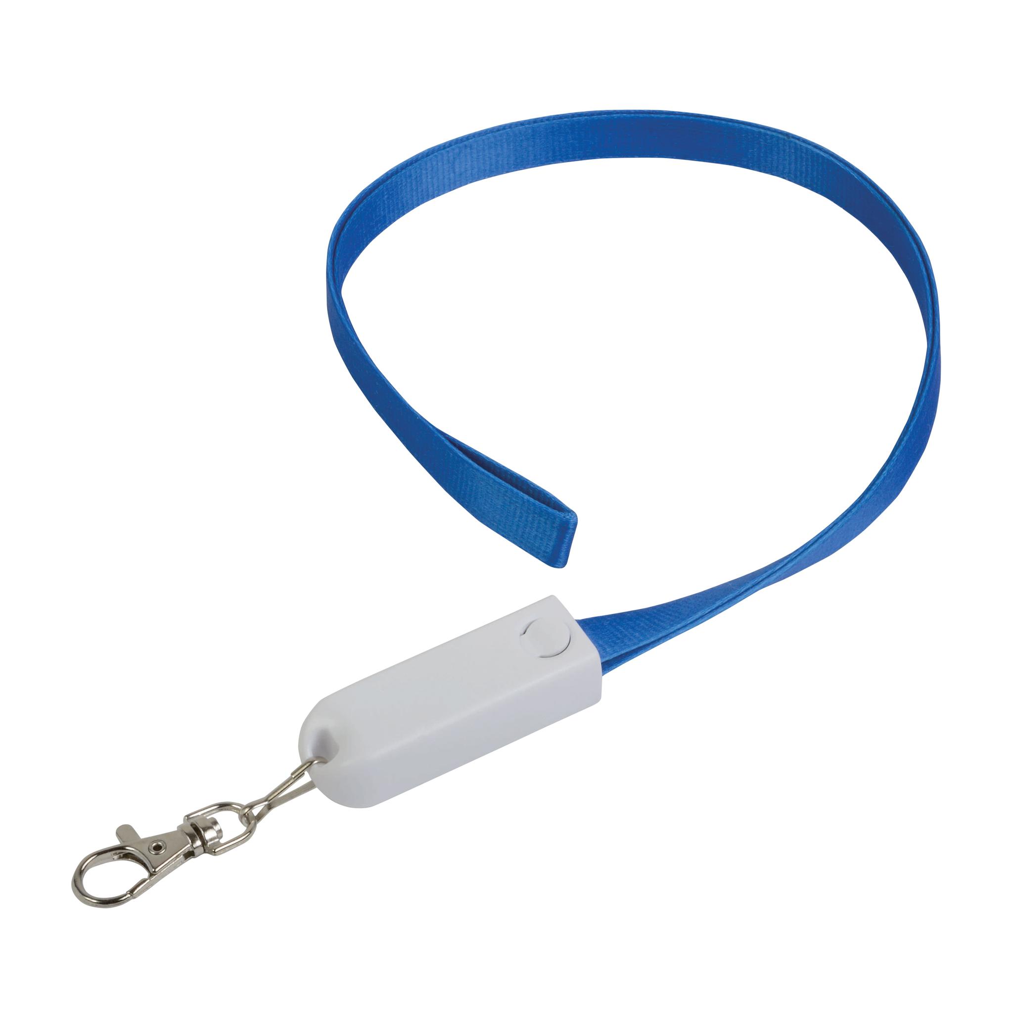 Nastro da collo con moschettone con funzione di cavo di ricarica con prese Micro-USB/Light Nastro da collo con moschettone con funzione di cavo di ricarica con prese Micro-USB/Light